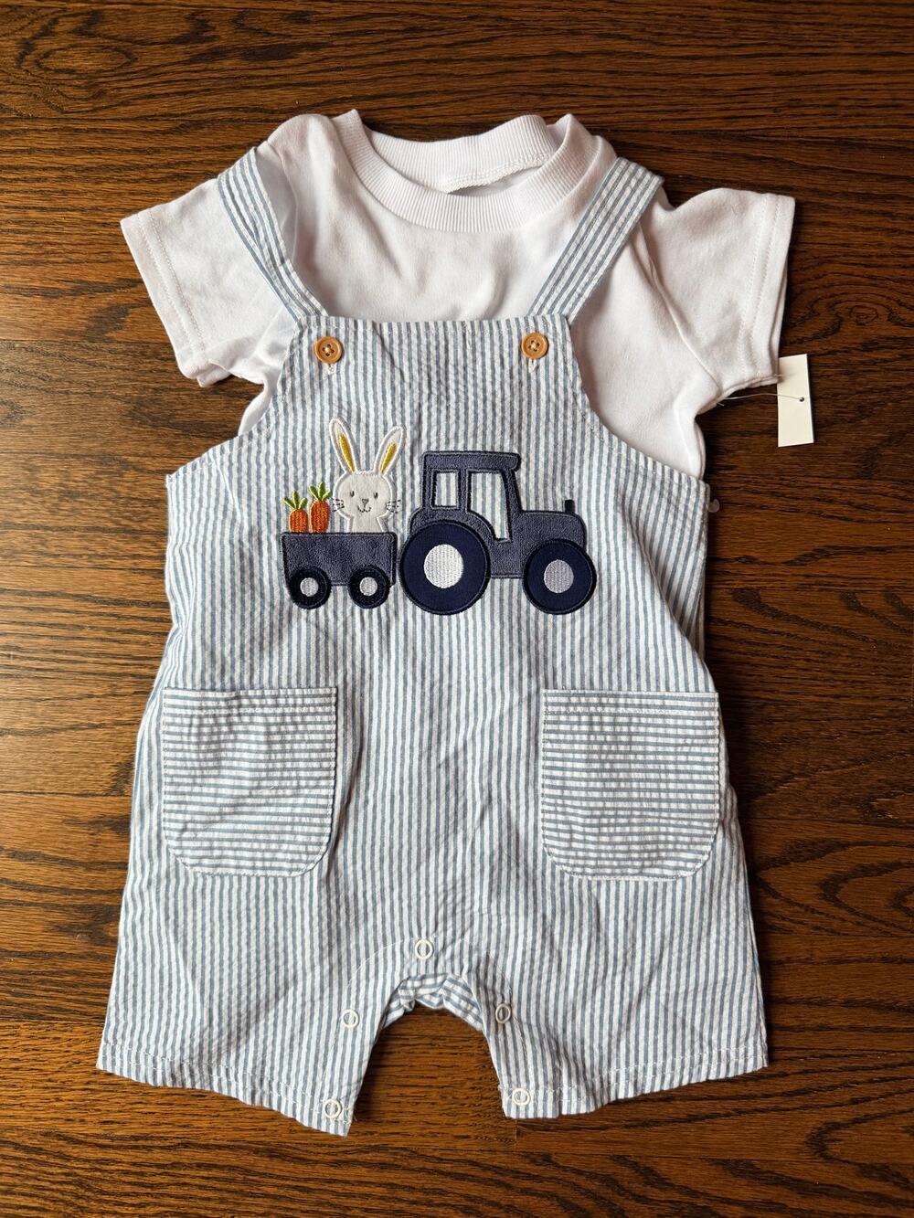 New Baby Starters Bunny Tractor Shortall Outfit – 18 Months